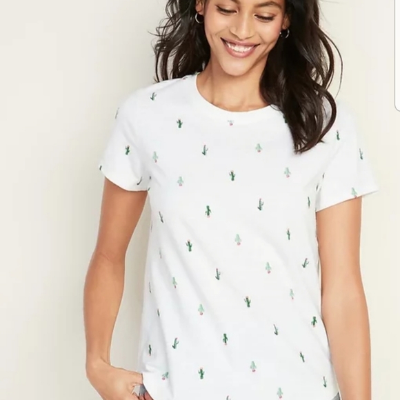 Old Navy Tops - Old Navy | Cactus Print Boyfriend Tee
